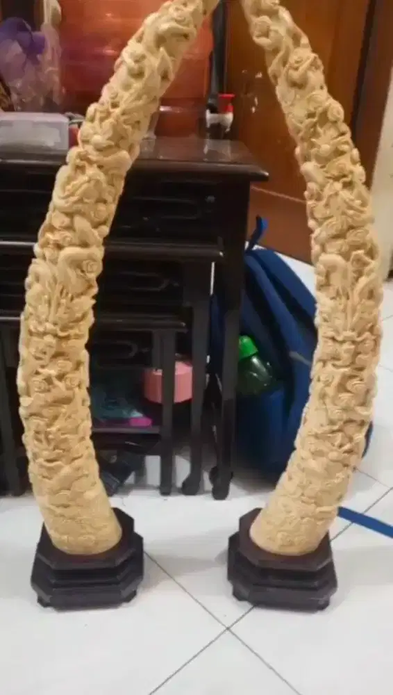 Pajangan Pucuk Lokal Ukiran - Vintage Super Rare