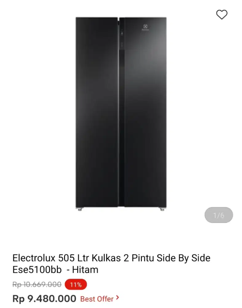 KULKAS SBS ELECTROLUX ESE5100BB 505LTR