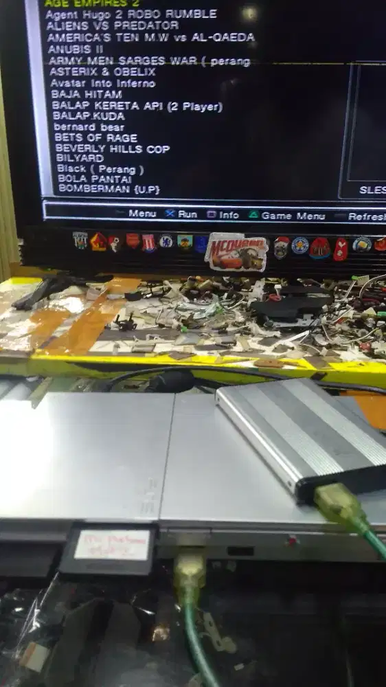 Jual PS2 slim seri 90006 warna silver main pakai hardisk