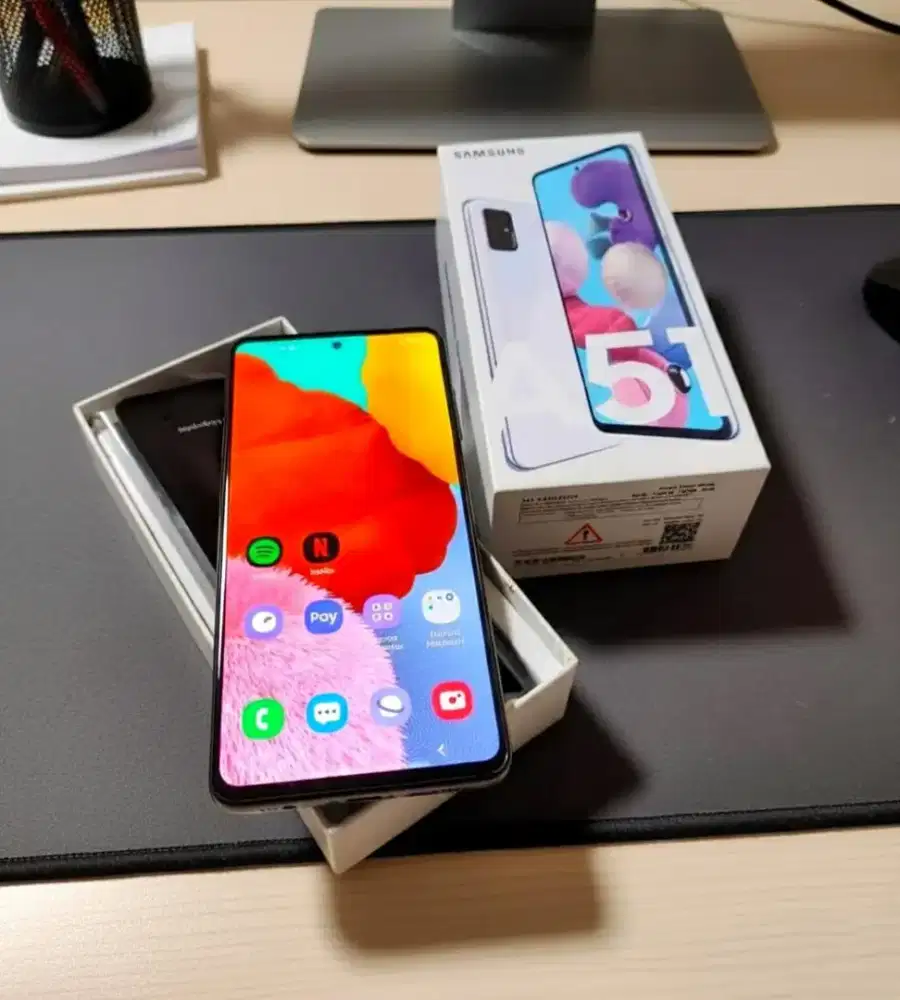 samsung a51 nfc 6/128 fullset resmi siap pakai