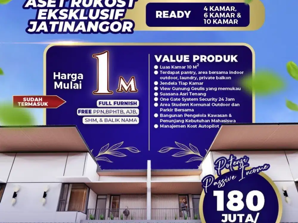 Aset Rumah Kos Jatinangor 5 Menit ke Kampus Unpad dan ITB