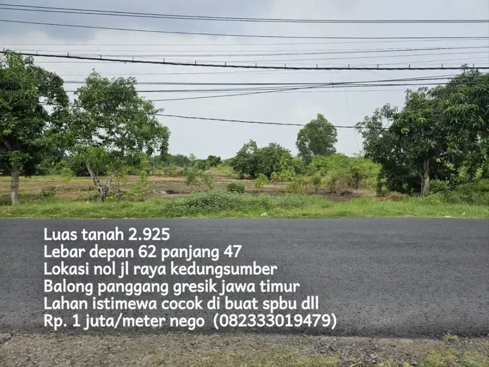 Lahan nol jl raya balong panggang gresik
