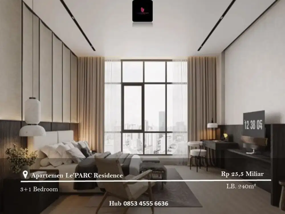 Dijual Apartement Le'PARC Residence Low Floor 3BR Full Furnished