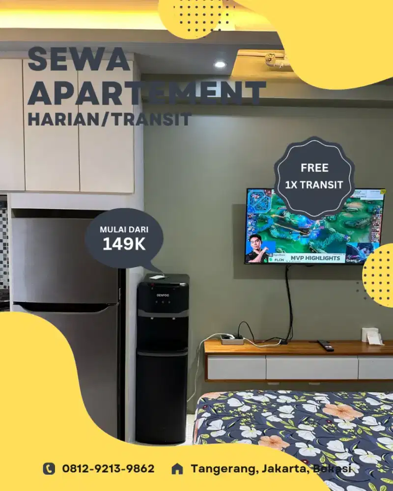 Sewa apartement harian/transit bassura termurah