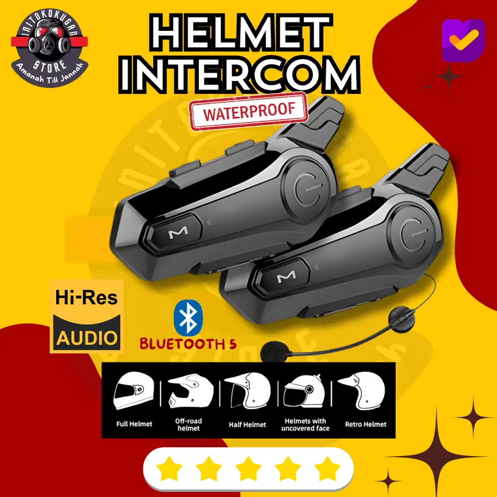 [DISKON!!]Bluetooth Intercom Helm Waterproof–Cocok buat Touring&Harian