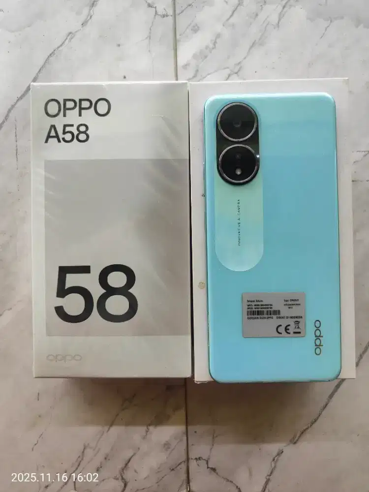 Oppo a58 ram 6/128 fullset no minus