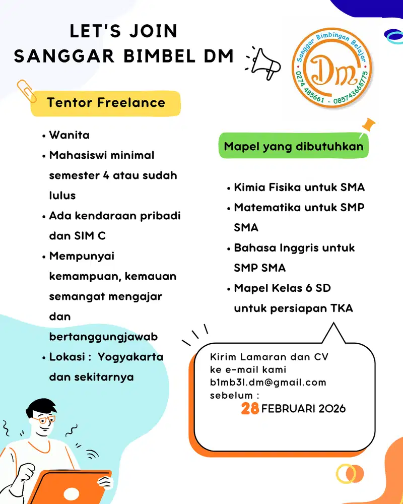 Lowongan Tentor Freelance Jogja