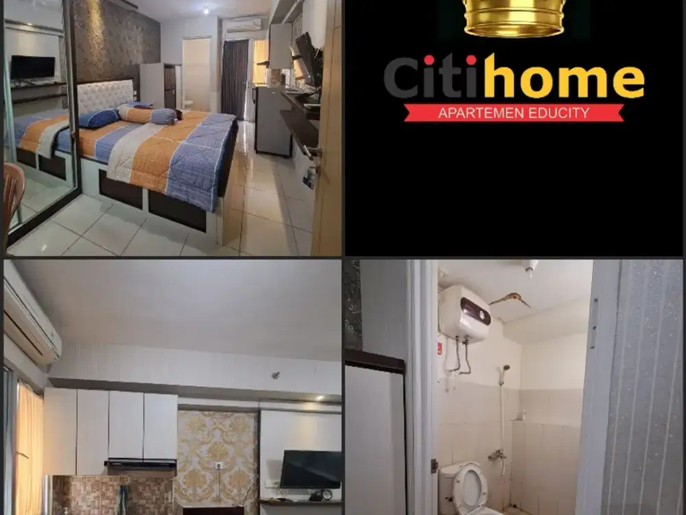 menyewakan apartemen educity 1br bulanan bycitihome