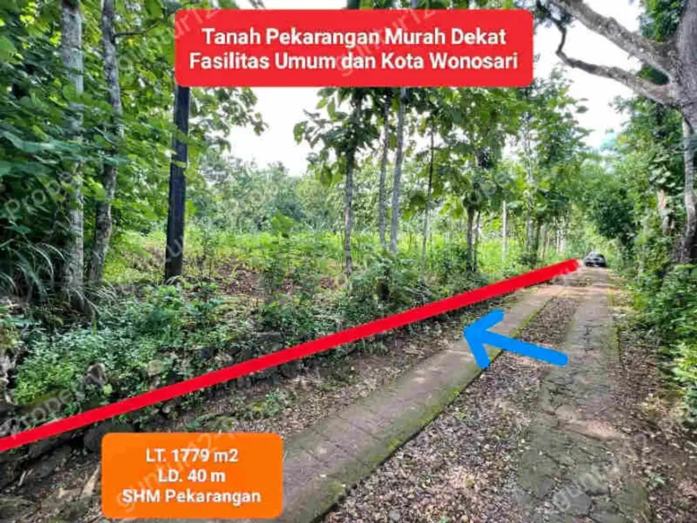 Jual Tanah murah pekarangan di Utara Kota Wonosari Gunung Kidul Turun Harga!!!