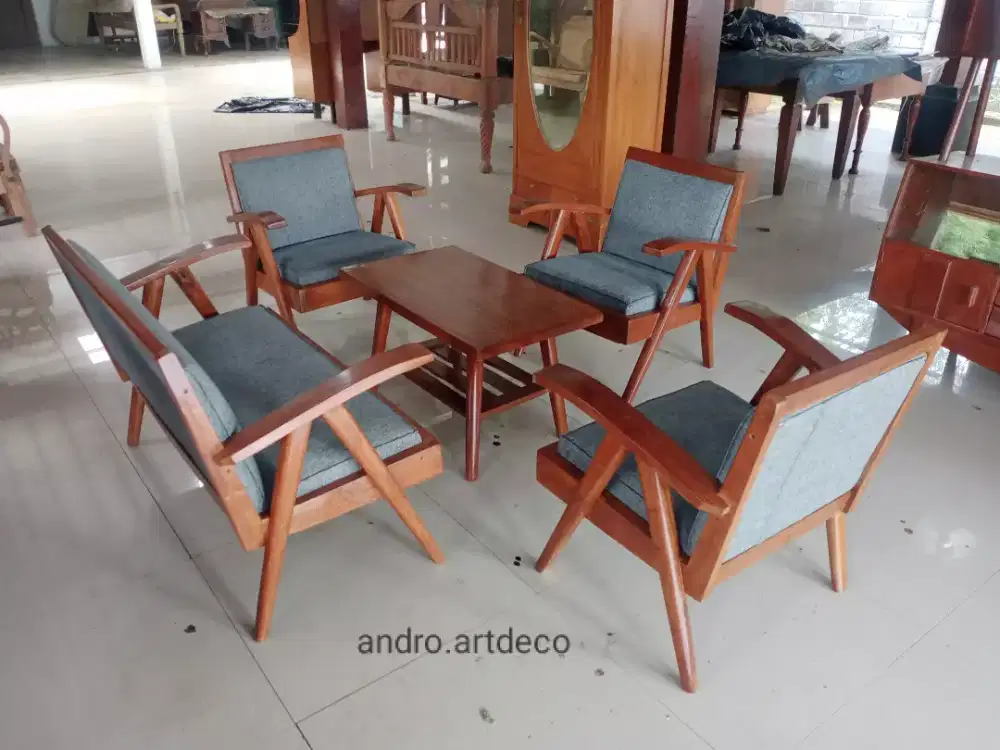 Kursi jengki jadul jok abu abu