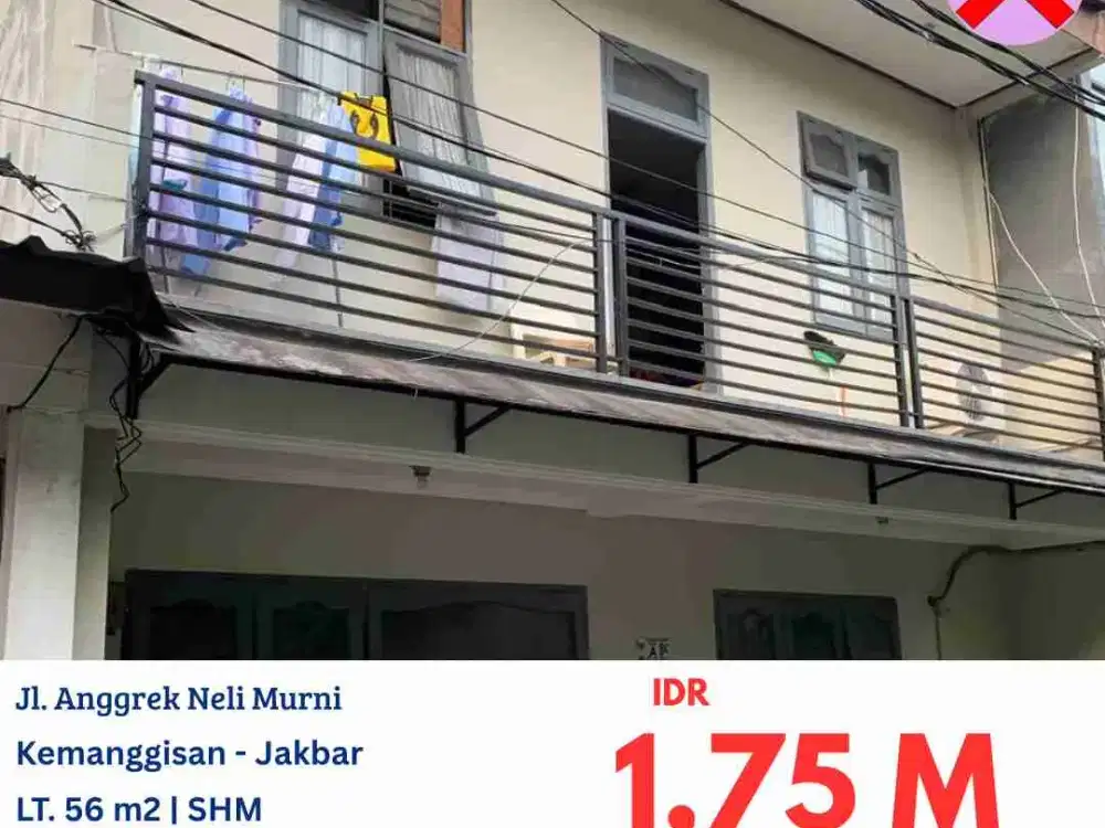 NVTDS0171 rumah 2 lantai masih dihuni di anggrek neli murni, kemanggisan, jakarta barat