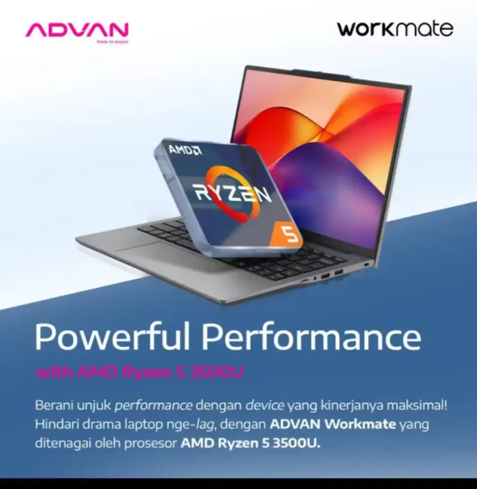 Murah new laptop Advan workmade grs resmi