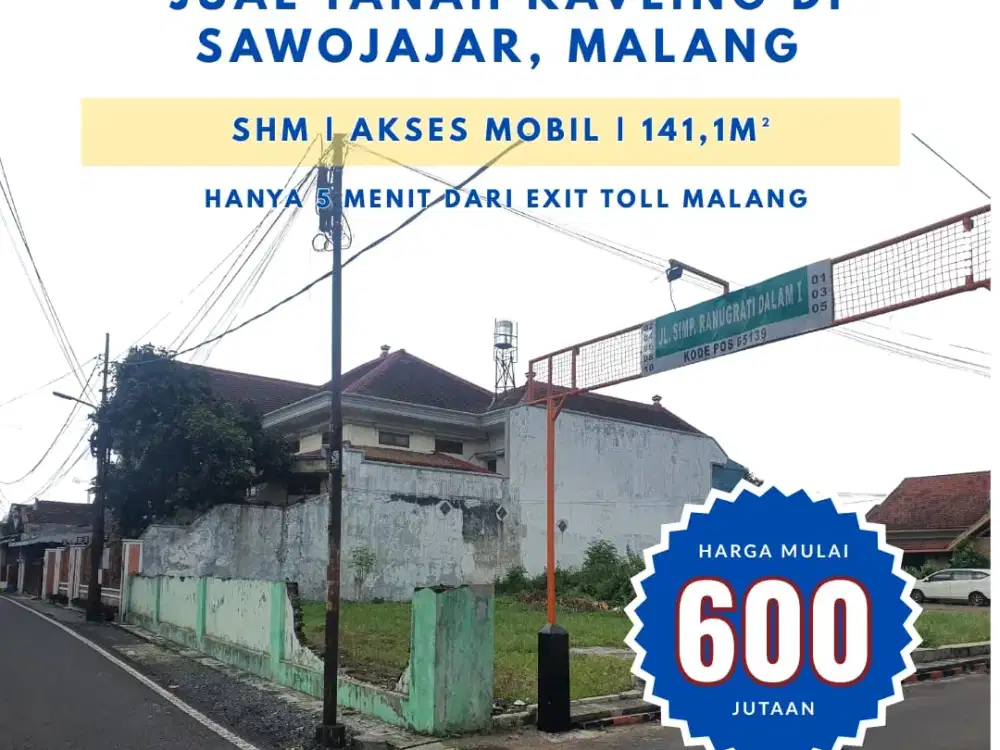 Jual Tanah Sawojajar – Cocok Hunian, Perumahan, atau Investasi!