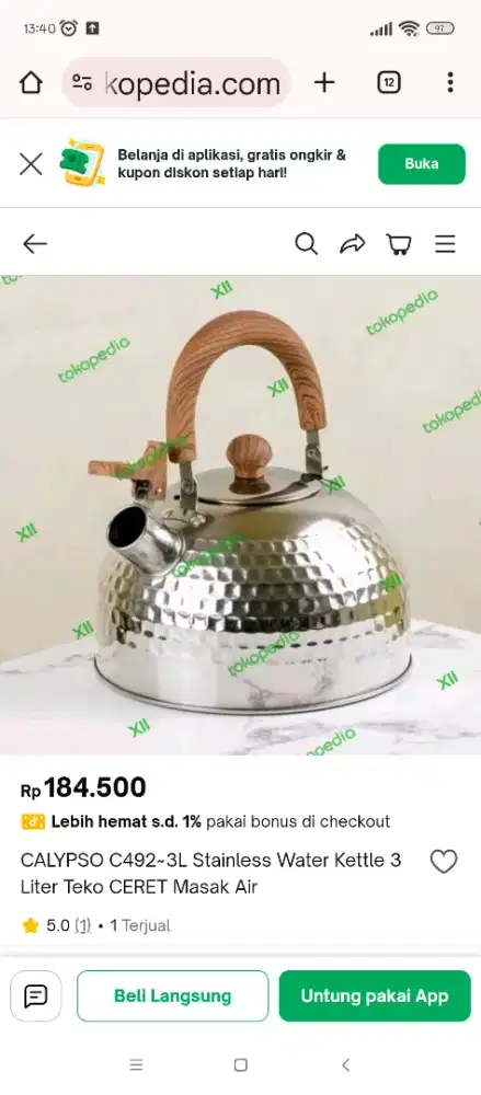 Teko ceret siul stainless CALYPSO C492-3L