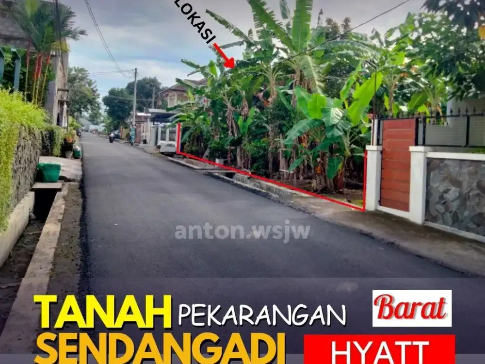 Tanah Barat Hyatt Regency Yogyakarta Lt 847 m2 ld 18 m SHM