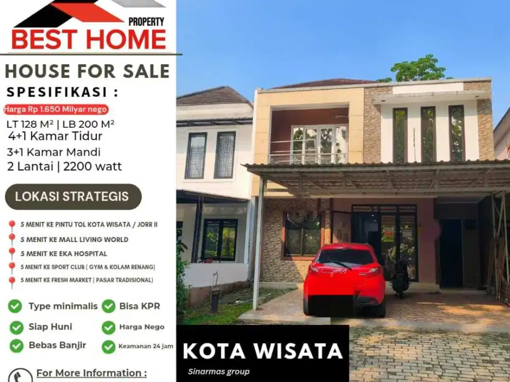 Rumah bagus & luas di cluster favorit kota wisata