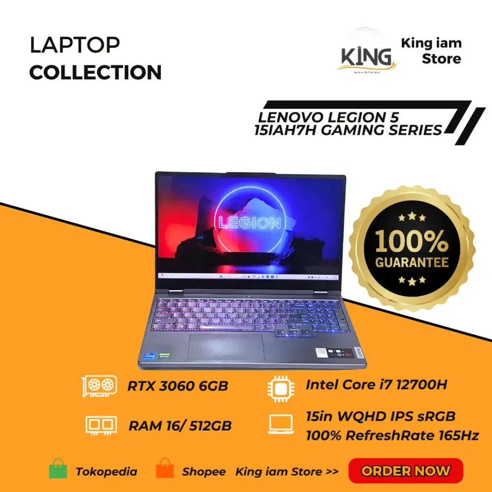 Lenovo Legion 5 i7 12700H RTX 3060 | RAM 32GB 512GB 15 WQHD 165Hz