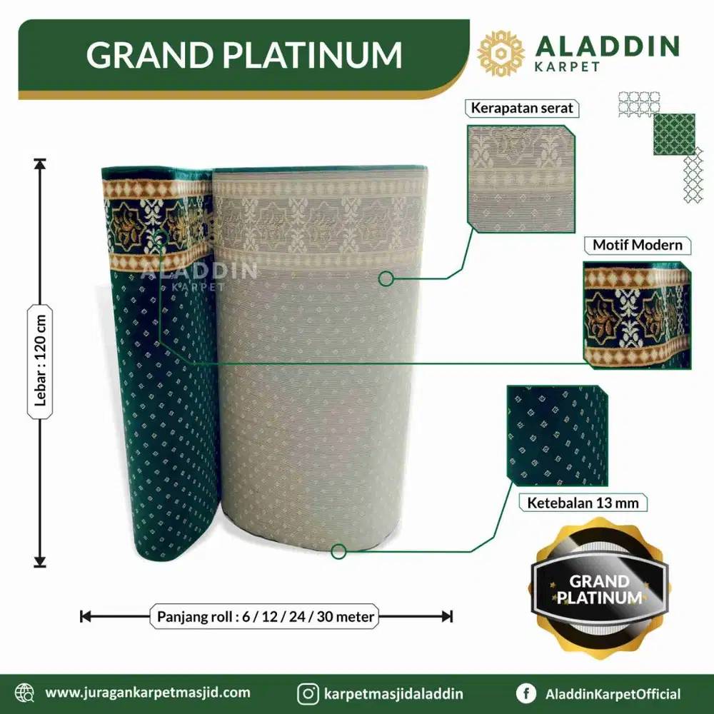 Karpet Masjid Semi Import GRAND PLATINUM - Bisa Potong Sesuai Ukuran