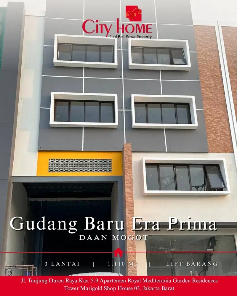 Gudang baru di Daan Mogot luas 1.110 m2, ada Lift Barang