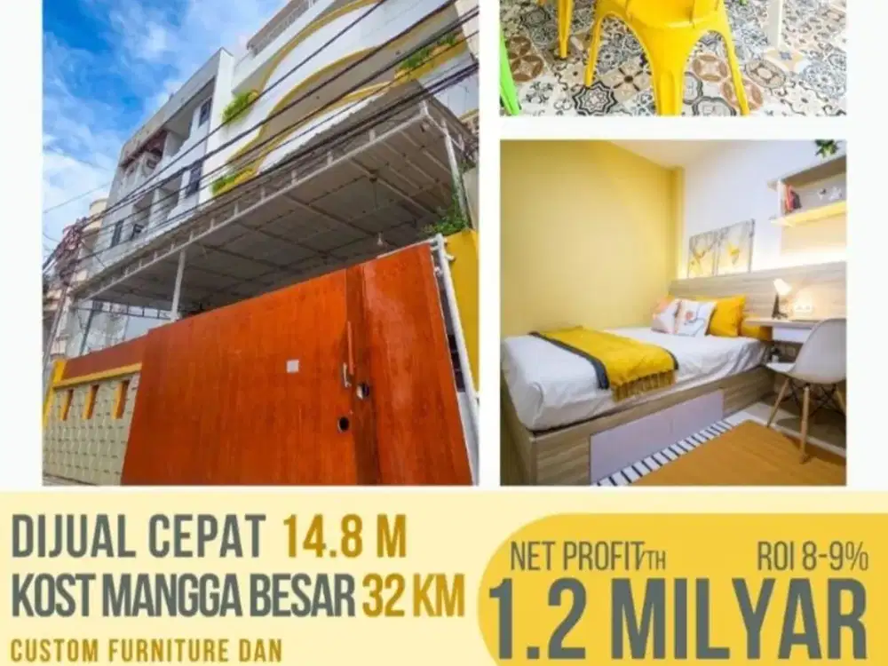 Dijual Rumah Kost Di Mangga Besar - Hunian Full - Net Income 100 Juta/Bln