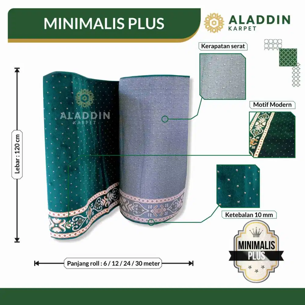 Karpet Masjid Murah Minimalis plus - Bisa Potong Sesuai Ukuran