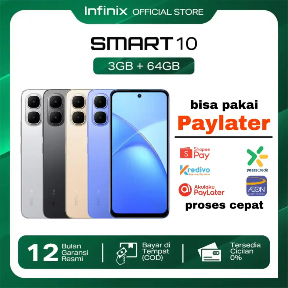 Infinix smart 10 3/64 garansi resmi
