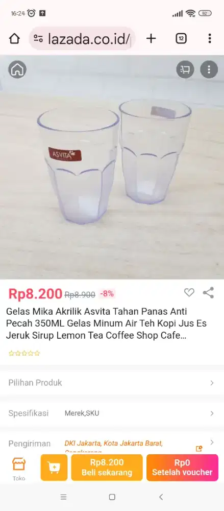 GELAS ASVITA tahan panas dan dingin