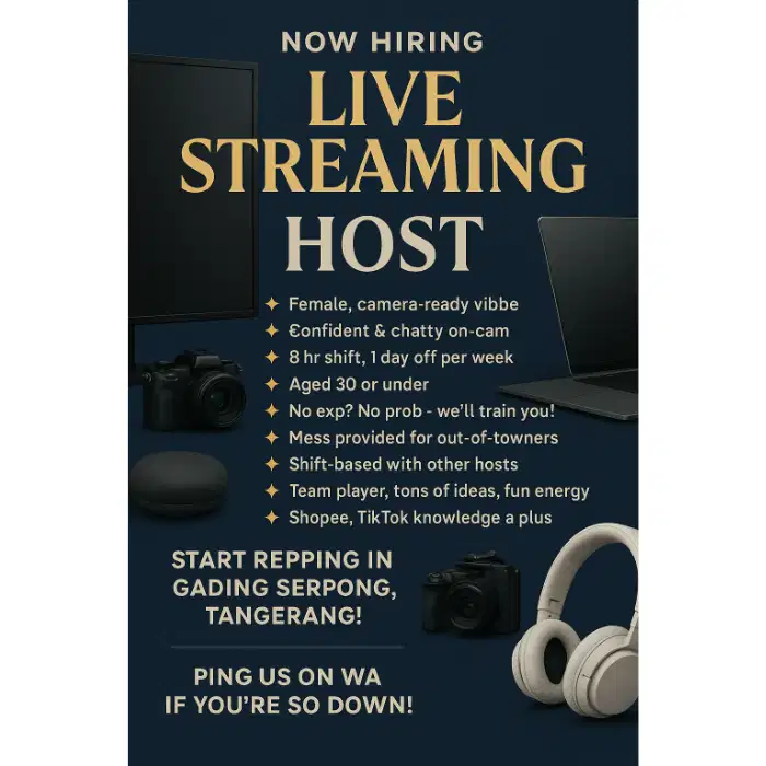 Lowongan Host Live Streaming Gading Serpong, Tangerang