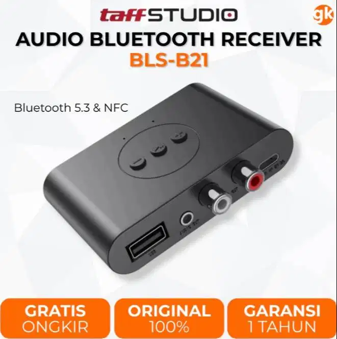 TaffSTUDIO BLS-B21 Car Adapter Audio Bluetooth 5.3 Receiver NFC 3.5mm