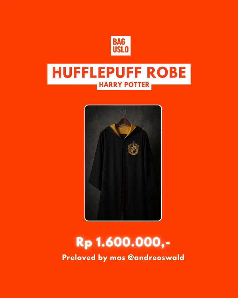 Harry Potter Wizard Robe - Hufflepuff | Size M | Bisa COD Depok