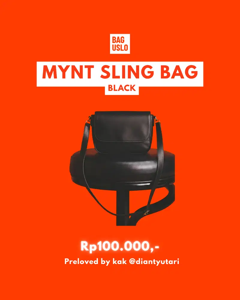 Mynt by Mayonette Sling Bag | Preloved | Hitam | Bisa COD Depok