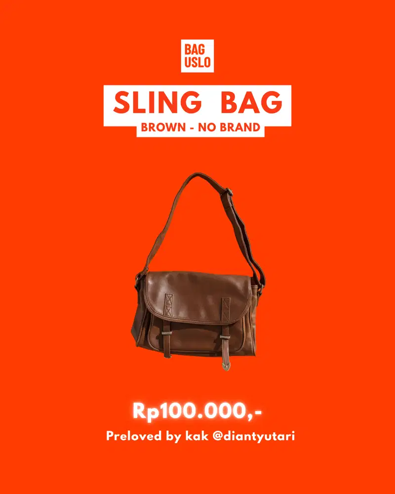 Sling Bag Prelove | Cokelat | No Brand | Bisa COD Depok & Jakarta