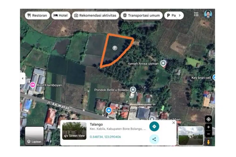 Tanah Sawah Dijual di Oluhuta Utara, Gorontalo (081319615768)