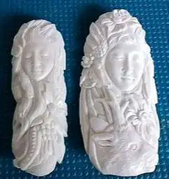 Liontin Kalung Tulang Ukir Motif Suku Indian