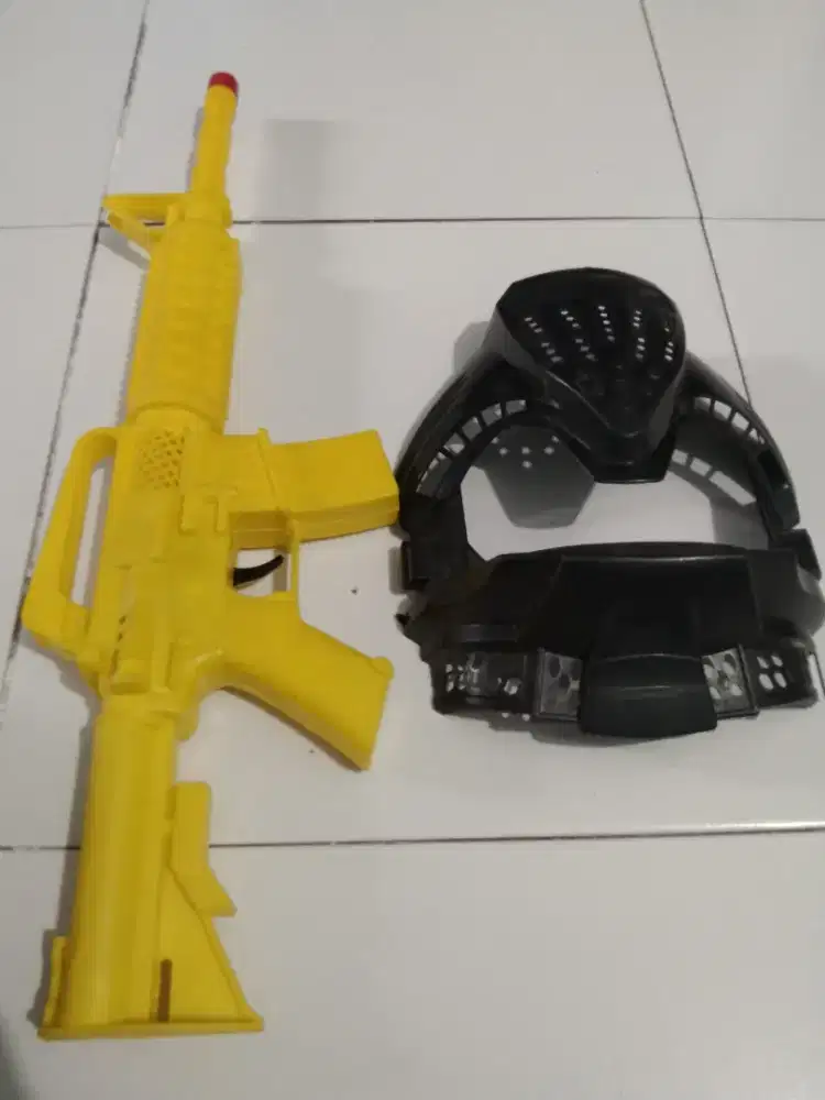 Mainan Anak Tembak bisa bunyi & Topeng Sniper