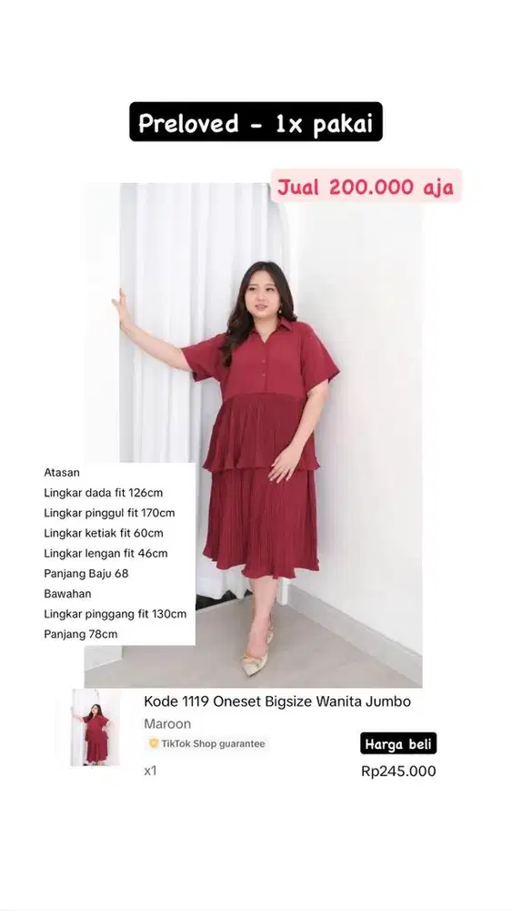 Preloved one set 1x pakai