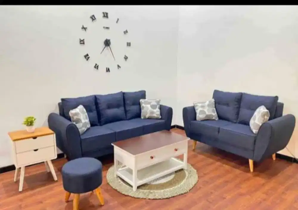 Sofa Retro Minimalis 3.2 Puff & Meja