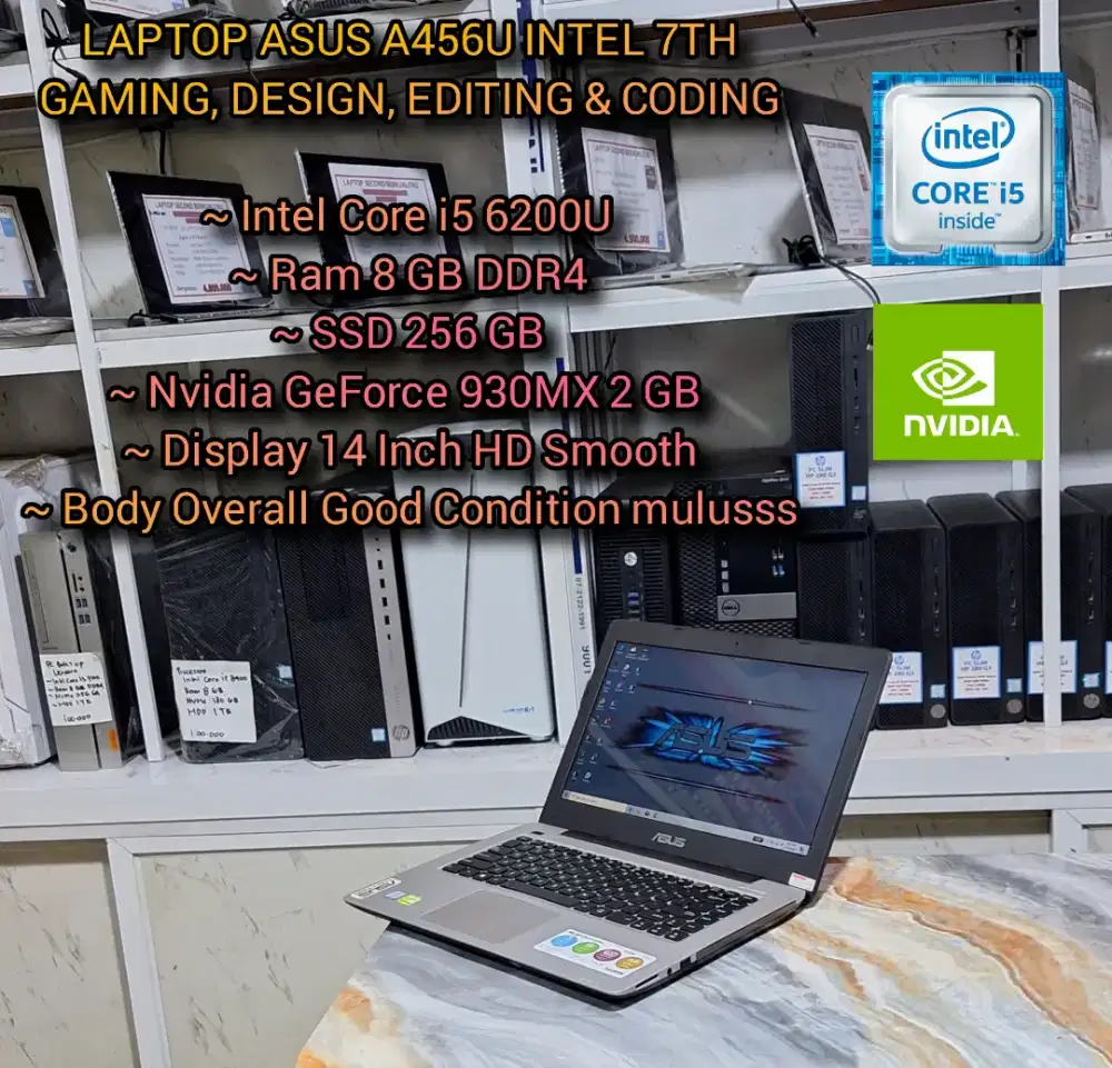 LAPTOP ASUS INTEL CORE i5 NVIDIA GEFORCE LAPTOP DESIGN EDITING CODING