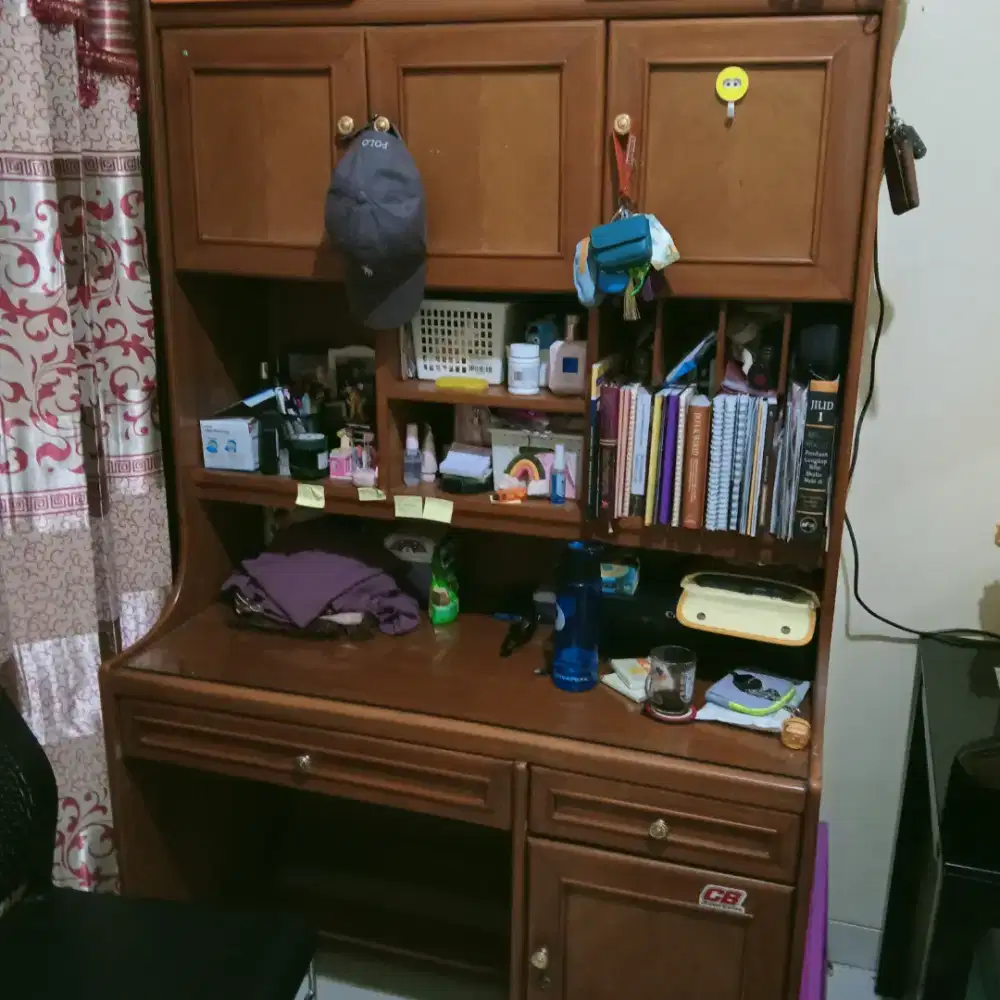 Meja Lemari Belajar Kayu Bagus Kokoh