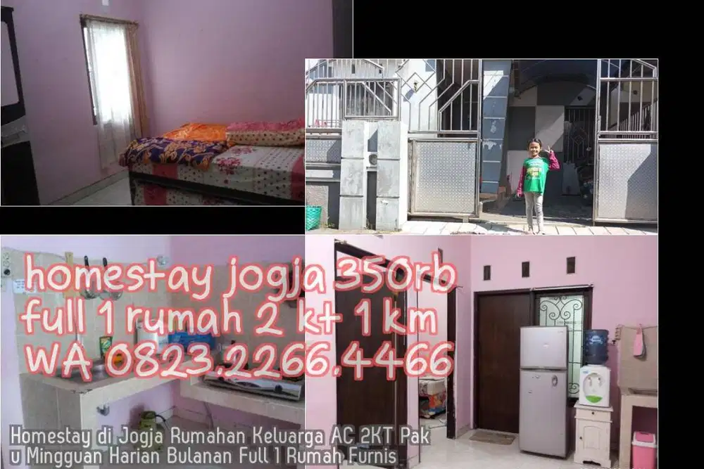 Homestay di Jogja Rumahan Keluarga AC 2KT Paku Mingguan Harian Bulanan