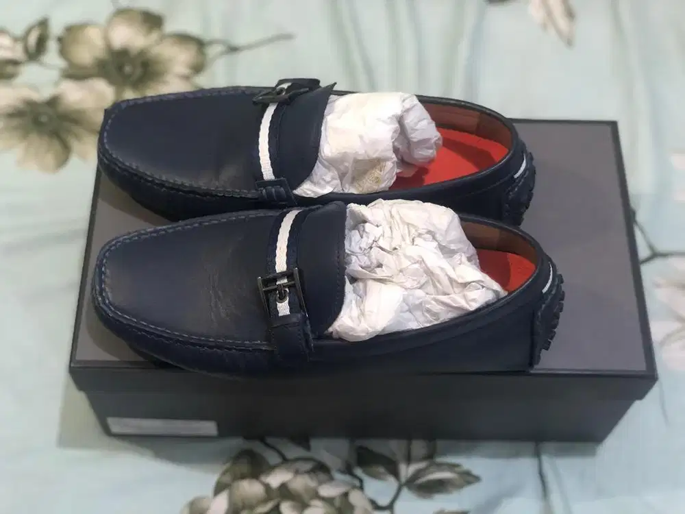 Pedro Navy Leather Loafers