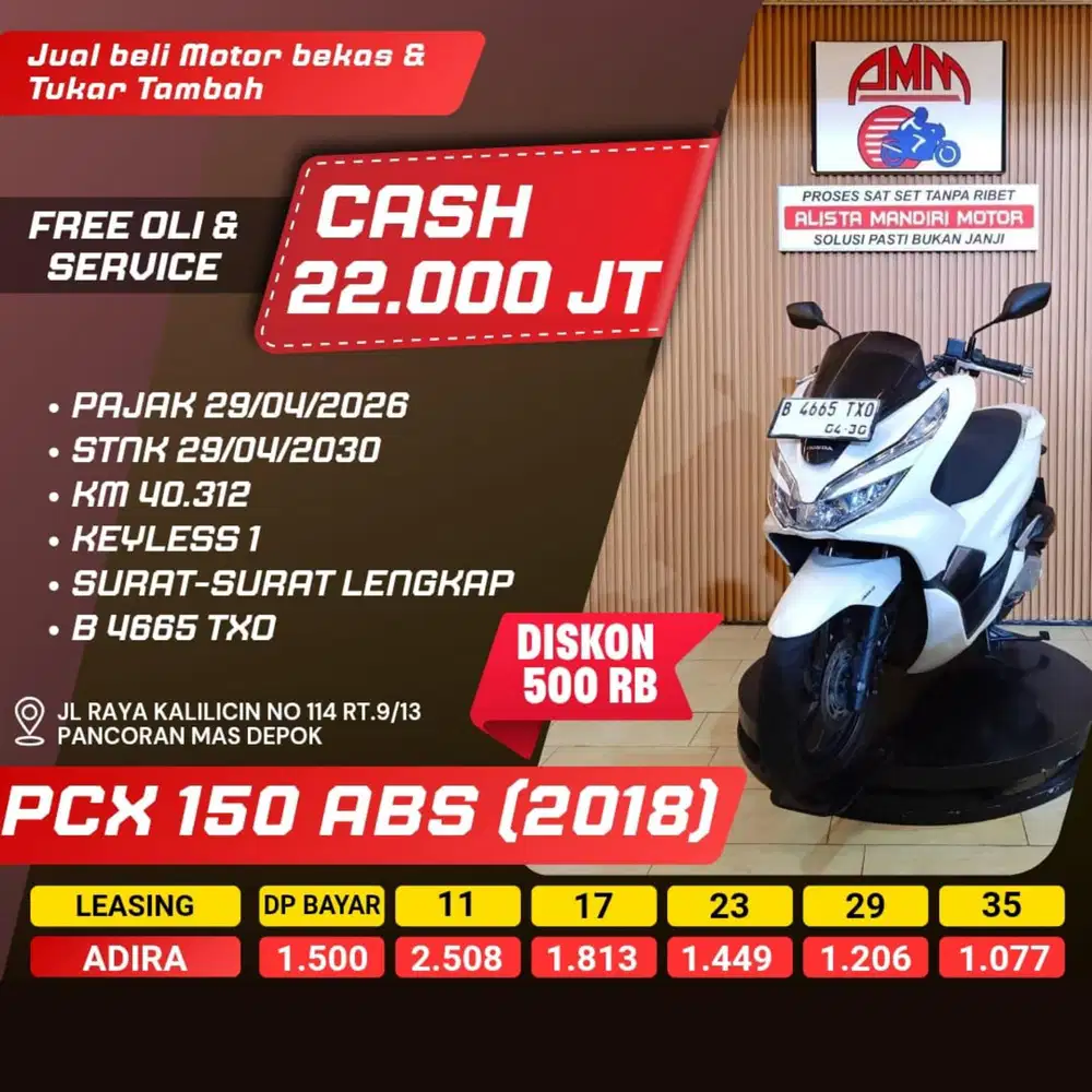 Honda PCX 150 ABS 2018 BISA KREDIT VIA CC