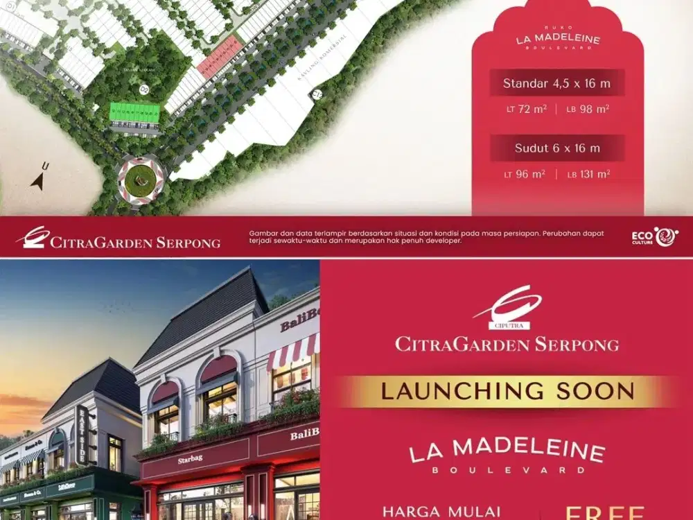 Ruko La Madeleine Boulevard citragarden serpong only 20unit tercepat!