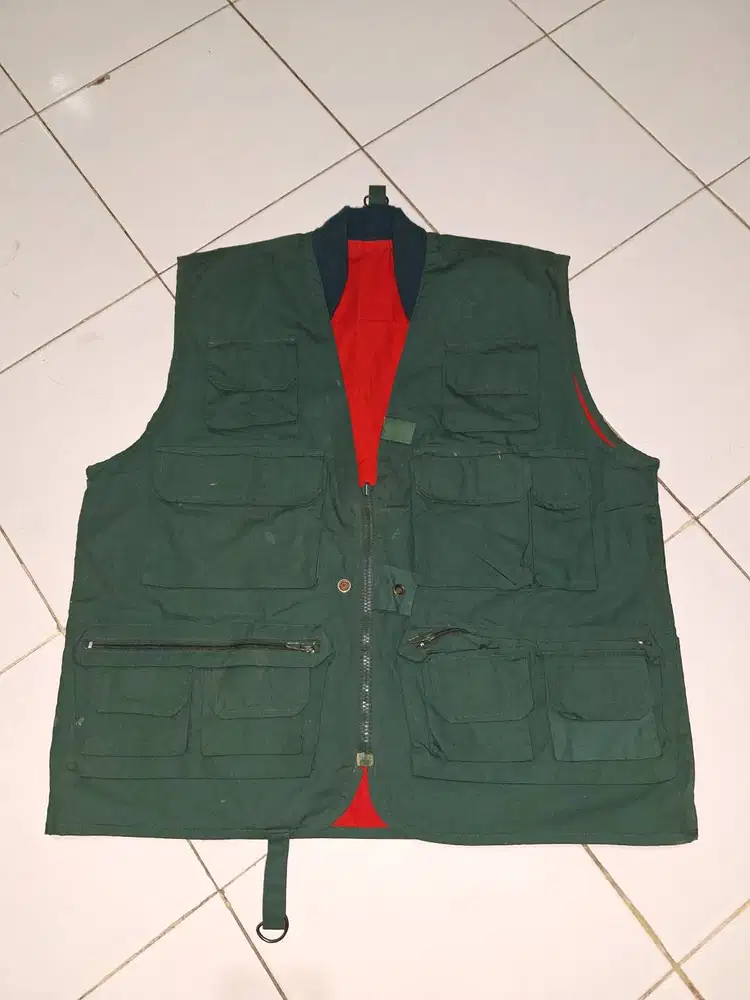 (Jaket mancing) Vest Tactical Multipocket Slazenger Dark Green Vintage