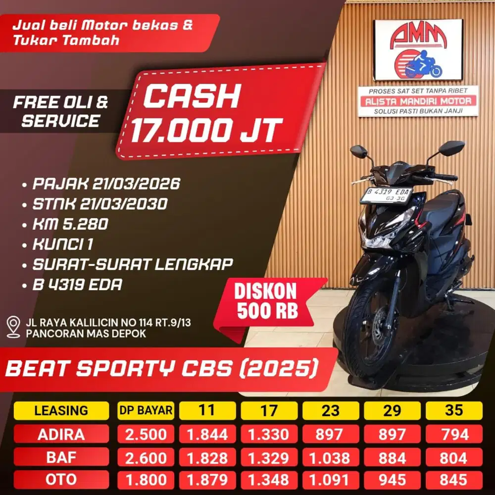 Honda BEAT SPORTY CBS 2025 BISA KREDIT VIA PAYLATER