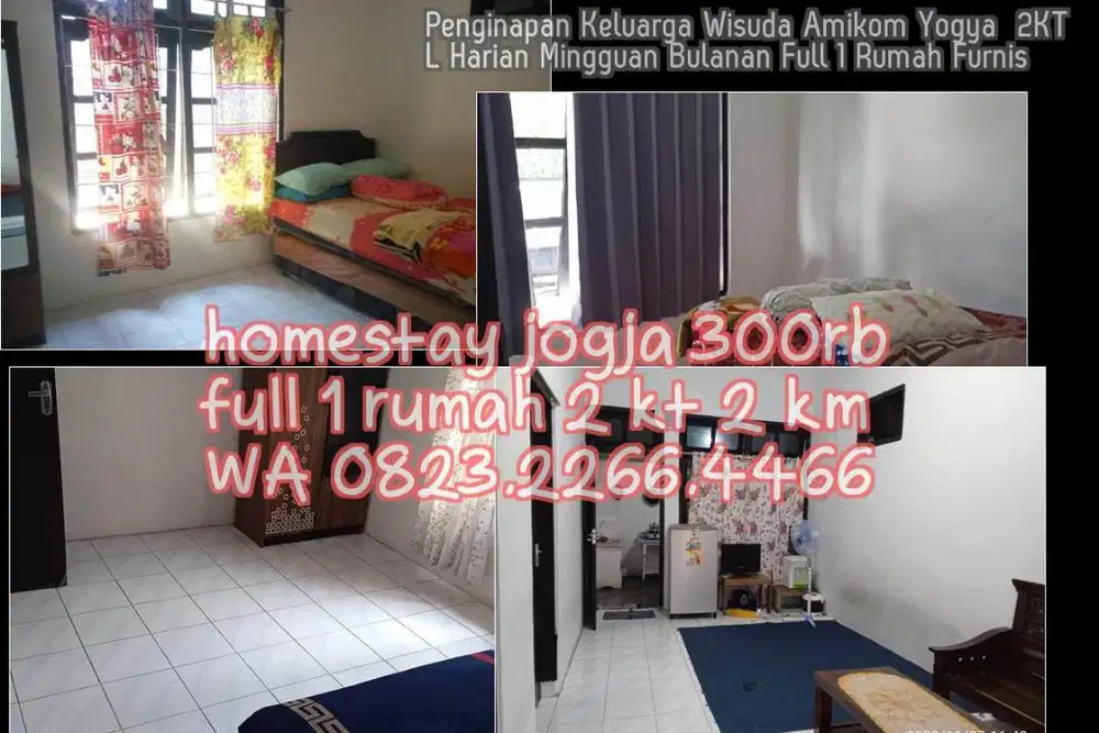 Penginapan Keluarga Wisuda Amikom Yogya  2KT L Harian Mingguan Bulanan