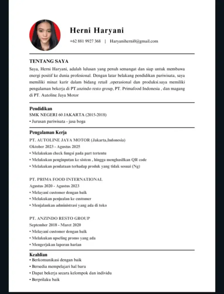 Info lowongan pekerjaan