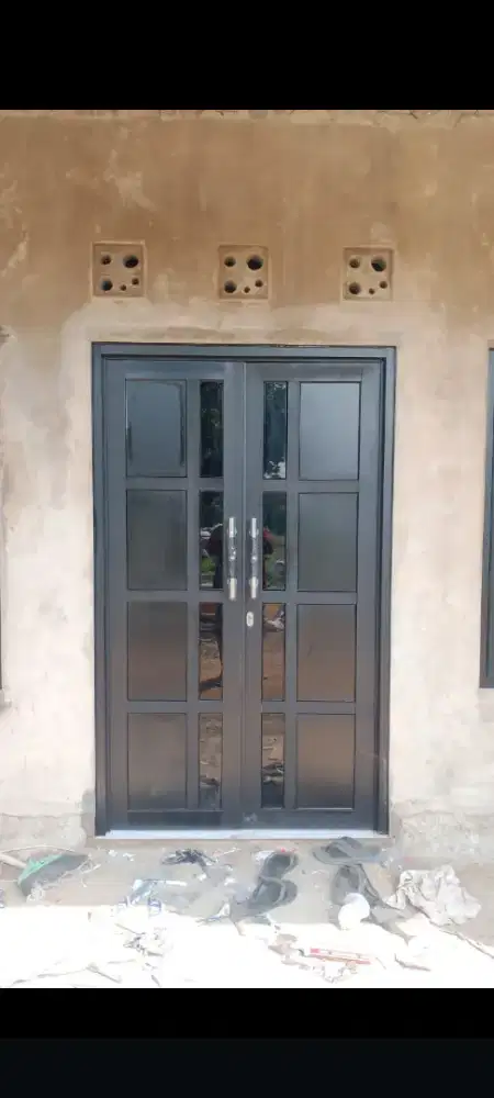 Jual kusen pintu satu dan pintu dua dari bahan aluminium dan kayu