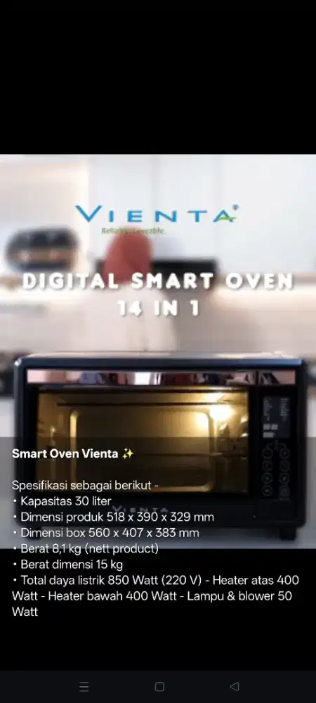 Digital Smart Oven 14 in 1 VIENTA