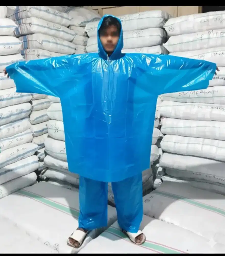 Jas juhan plastik setelan celana lengan panjang murah tebal